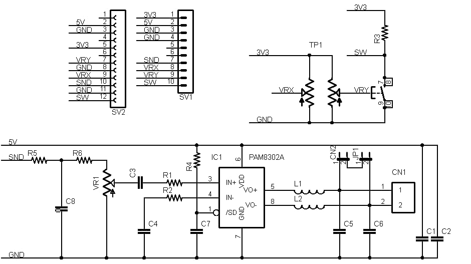 SOUND-PLAY-PLUS (D級アンプ、スピーカー: Raspberry Pi PICO/PICO W/PICO 2対応) ジョイスティック搭載