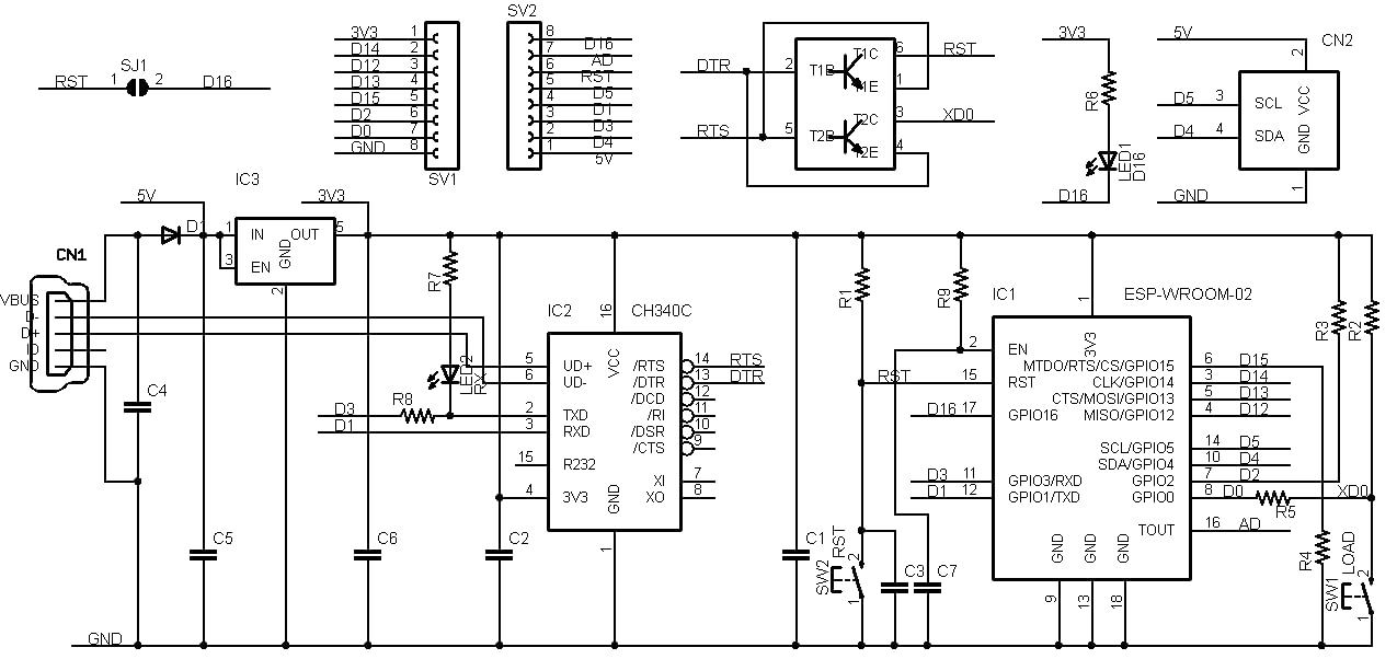 ESP8266-SLIM-R1 (ESP-WROOM-02, 4M開発ボード) USBインターフェース付き 技適取得済