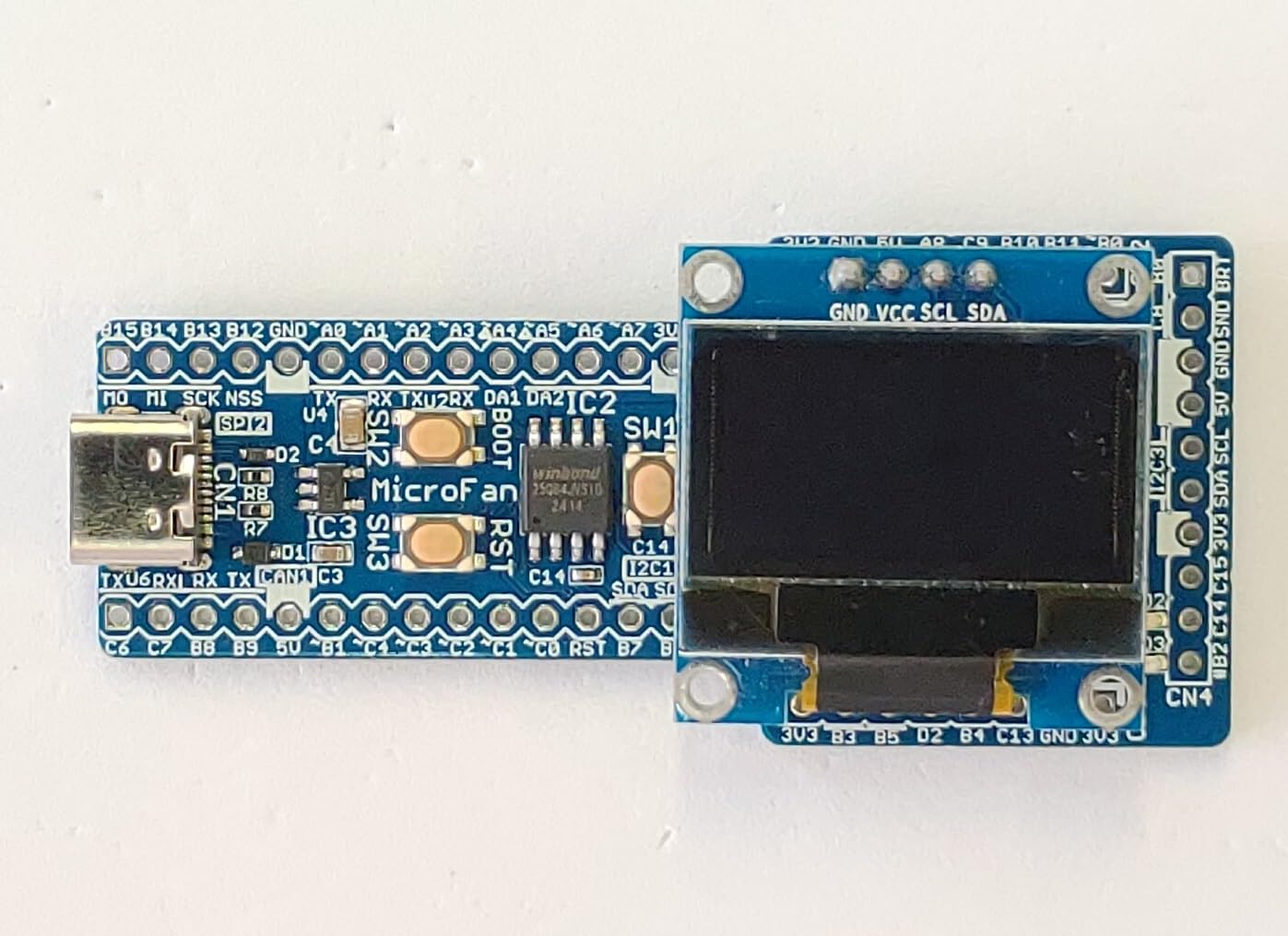 STM32F722-SLIM (STM32F722RE, ARM Cortex-M7, 216MHz, 512KFlash, 256KRAM)+8MFLASH開発ボード Type-C USBコネクタ