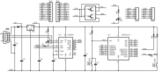 ESP32-C3-SLIM-R1 (ESP32-C3-WROOM-02:RISC-V, 4M 開発ボード) USB Type-C コネクタ 技適取得済