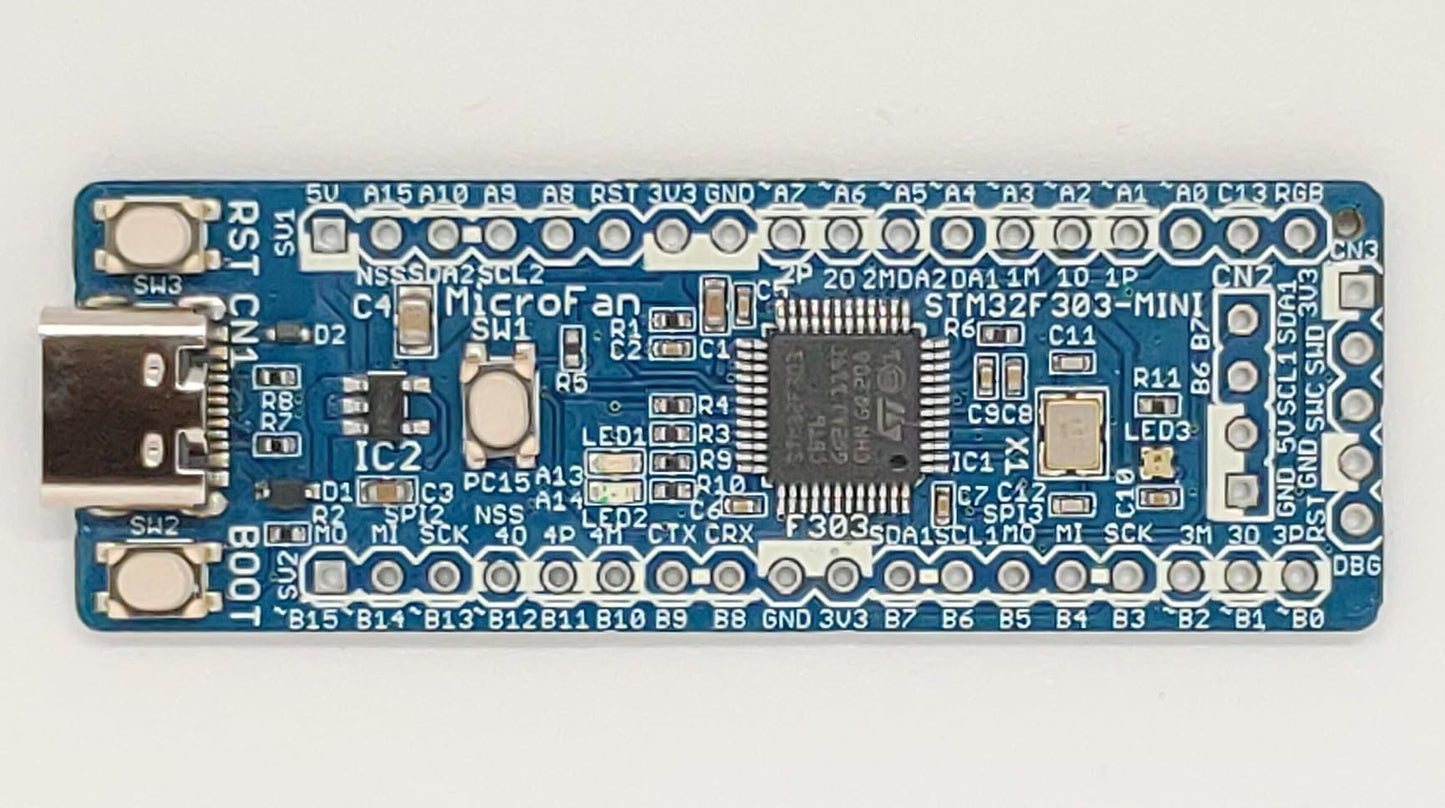 STM32F303-MINI (STM32F303CBT6, ARM Cortex-M4, 72MHz, 128KFlash, 32KRAM) 開発ボード Type-C USBコネクタ