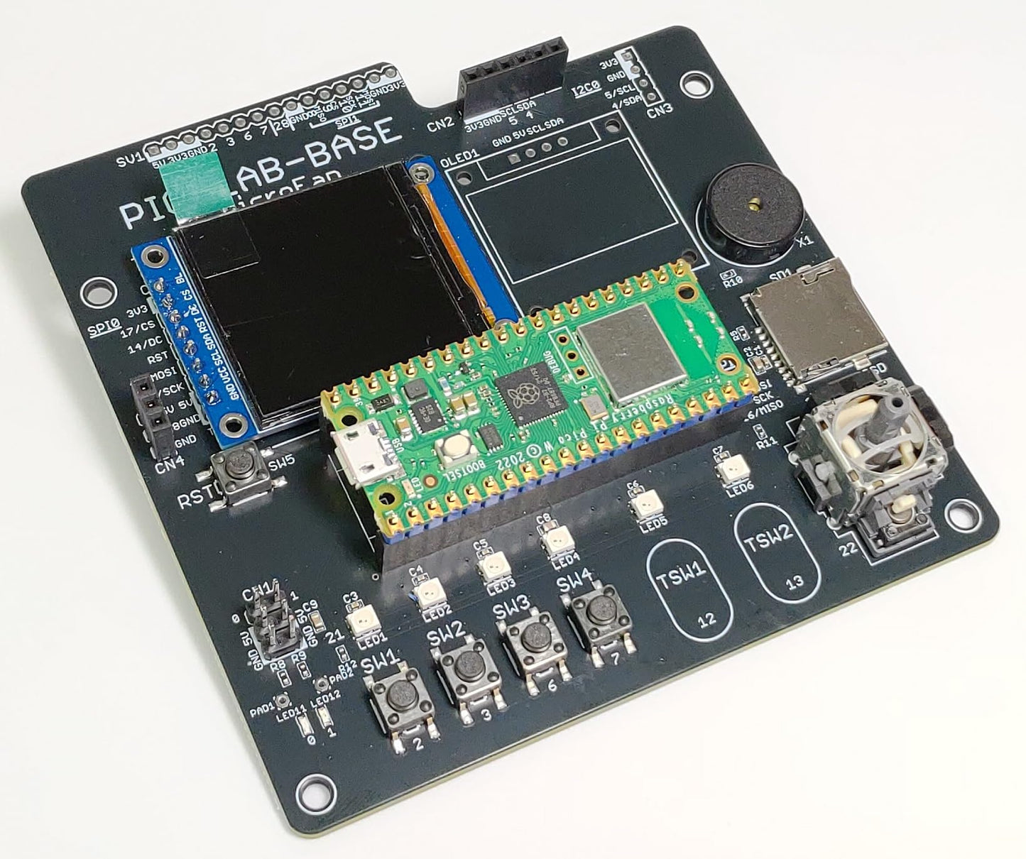 PICOLAB-BASE (実験用多機能拡張ボード: Raspberry Pi PICO/PICO W/PICO 2対応)