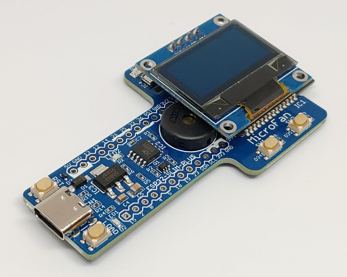 ESP32-SLIM-PLUS (ESP32-WROOM-32E, 8M Flash, 2M PSRAM) 入出力・センサー付き開発ボード USB Type-C インターフェース付き 技適取得済