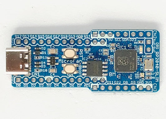 RP2040-SLIM (RP2040, Dual ARM Cortex-M0+ 8MB Flash) 開発ボード USB Type-C コネクタ