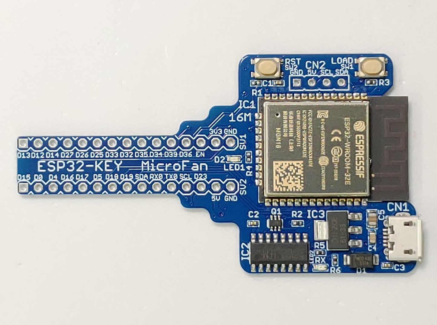 ESP32-KEY-R2A (ESP32-WROOM-32E, 16M 開発ボード) USBインターフェース付き 技適取得済