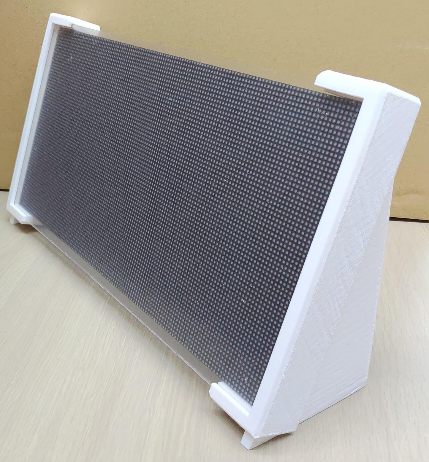 P2.5 屋内用 RGB LEDマトリックスパネル 128X64ピクセル 320mmx160mm, アクリルパネル, ABS樹脂製白色スタンドセット