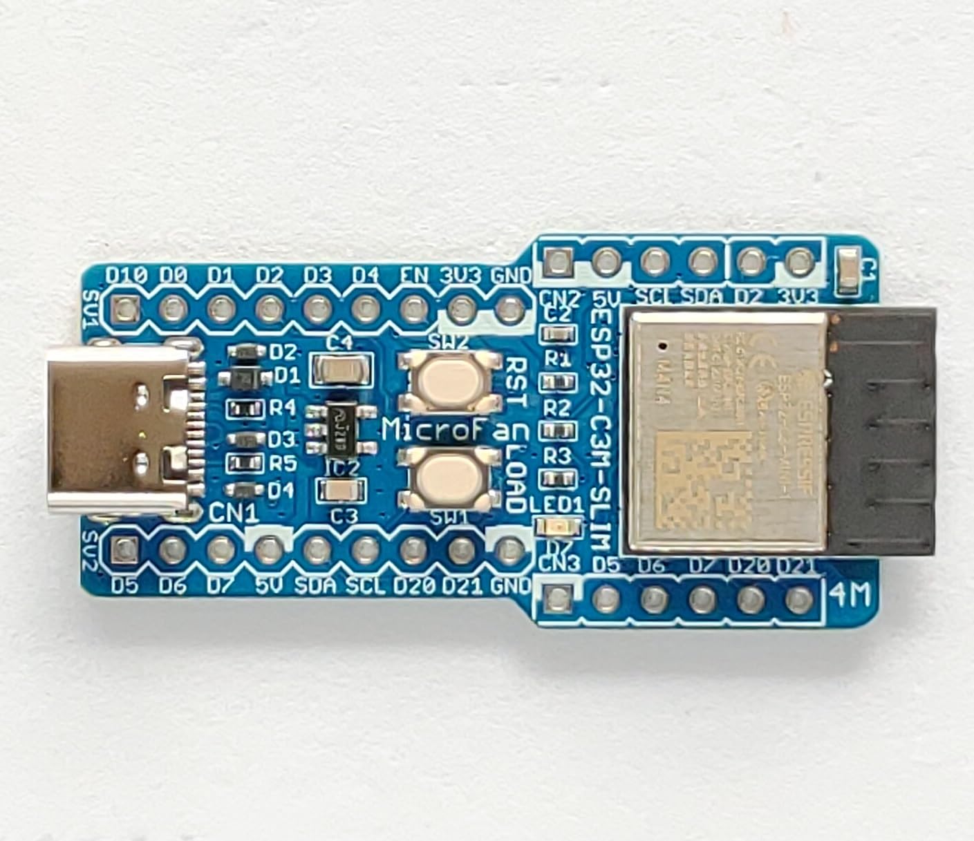 ESP32-C3M-SLIM-R1A (ESP32-C3-MINI-1:RISC-V, 4M 開発ボード) USB Type-C コネクタ 技適取得済