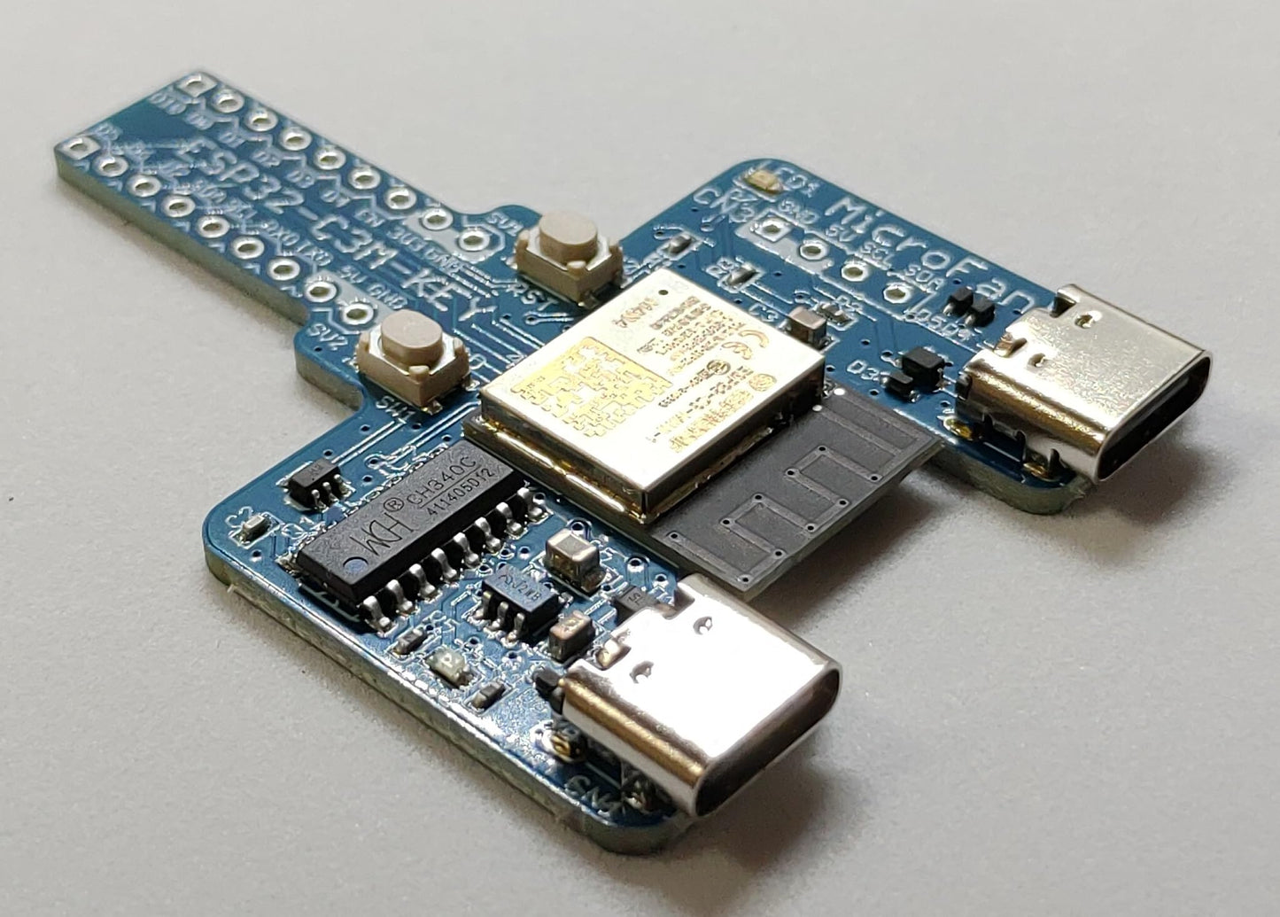 ESP32-C3M-KEY-R1A (ESP32-C3-MINI-1:RISC-V, 4M 開発ボード) Type-C USBコネクタ 技適取得済