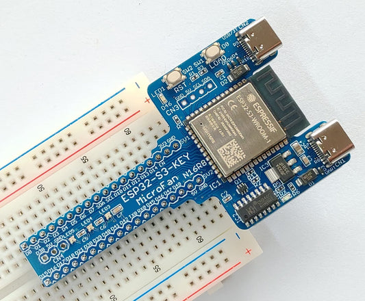 ESP32-S3-KEY-R2 (ESP32-S3-WROOM-1, 8MFLASH, 2MPSRAM開発ボード) Type-C USBコネクタ 技適取得済