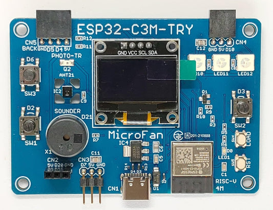 ESP32-C3M-TRY (ESP32-C3-MINI-1, 4M) オールインワン 開発ボード USB Type-C インターフェース付き 技適取得済