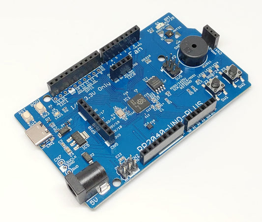 RP2040-UNO-PLUS (RP2040, Dual ARM Cortex-M0+ 8MB Flash) +基本入出力+センサー 開発ボード USB Type-C コネクタ