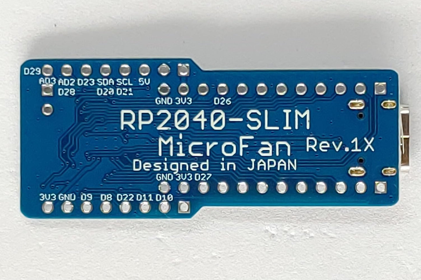 RP2040-SLIM (RP2040, Dual ARM Cortex-M0+ 8MB Flash) 開発ボード USB Type-C コネクタ