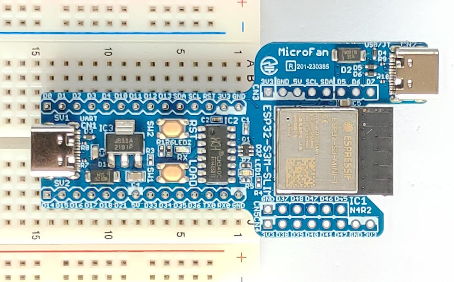 ESP32-S3M-SLIM (ESP32-S3-MINI-1, 4MFLASH, 2MPSRAM開発ボード) Type-C USBコネクタ 技適取得済