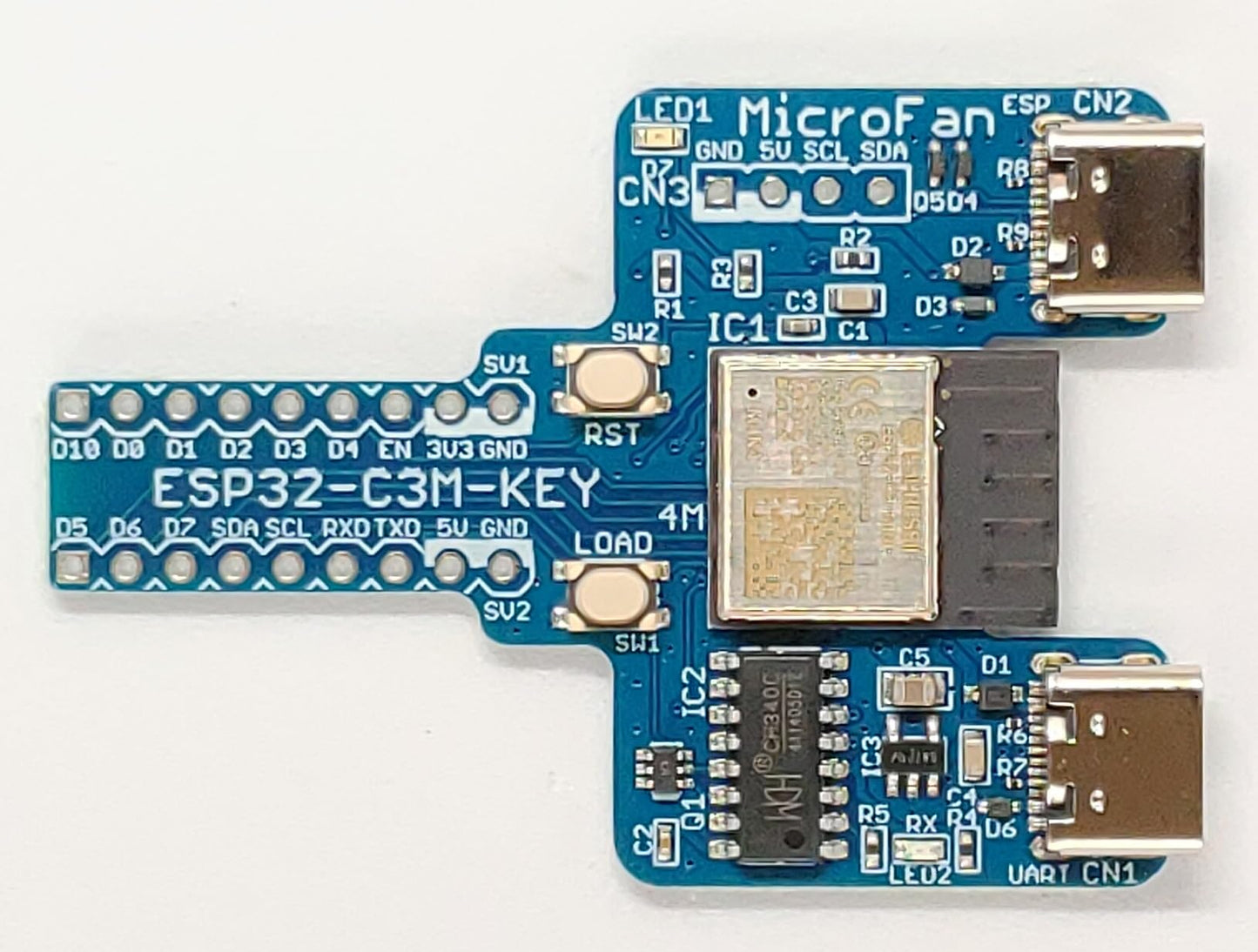ESP32-C3M-KEY-R1A (ESP32-C3-MINI-1:RISC-V, 4M 開発ボード) Type-C USBコネクタ 技適取得済