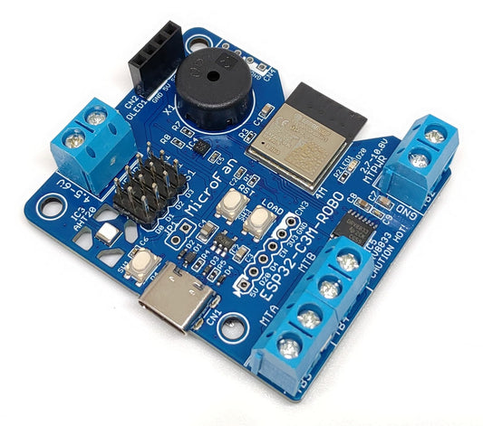 ESP32-C3M-ROBO (ESP32-C3-MINI-1) +センサー/RCサーボ/DCモーター コントローラ USB Type-C コネクタ 技適取得済