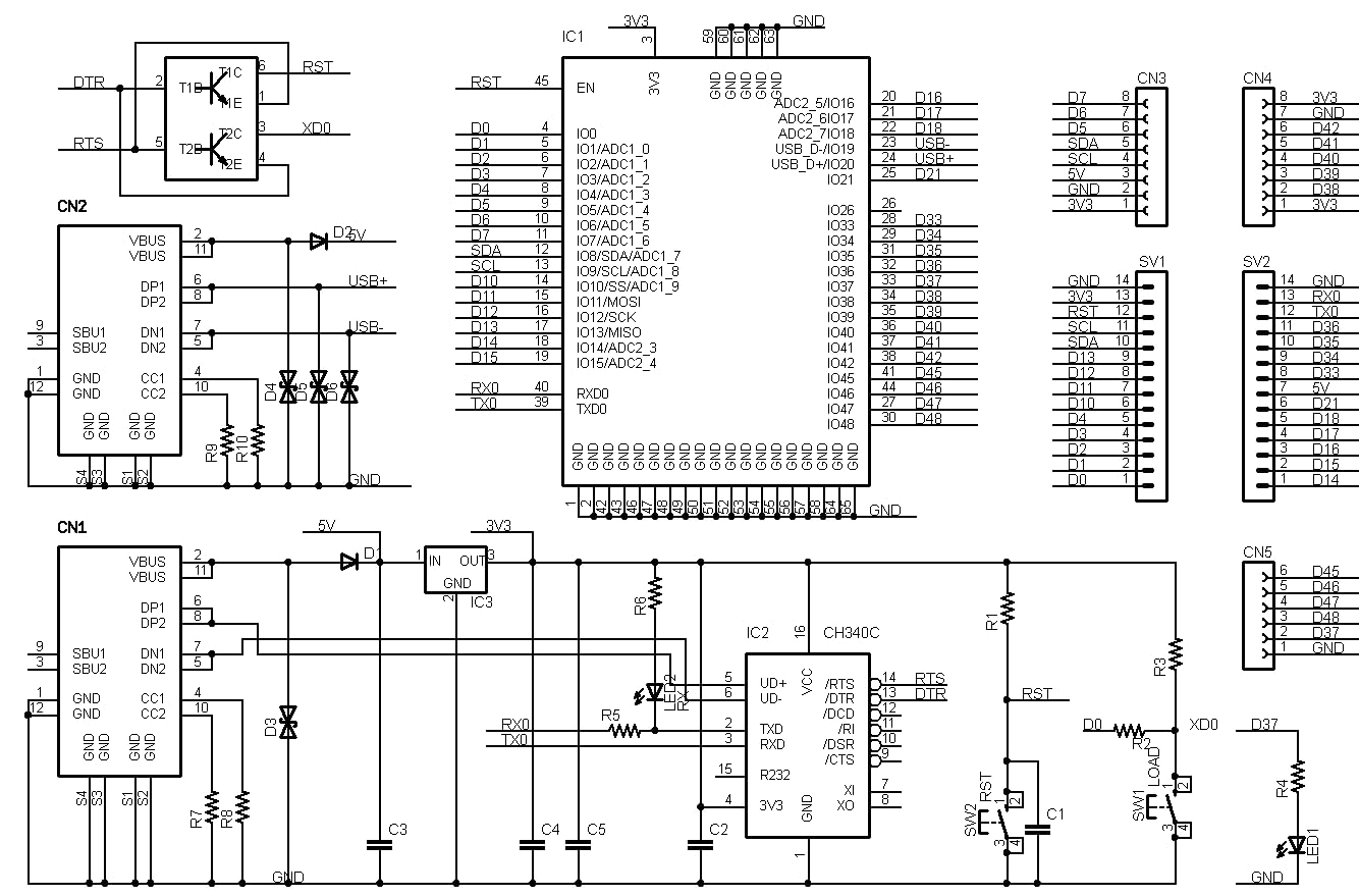 ESP32-S3M-SLIM (ESP32-S3-MINI-1, 4MFLASH, 2MPSRAM開発ボード) Type-C USBコネクタ 技適取得済
