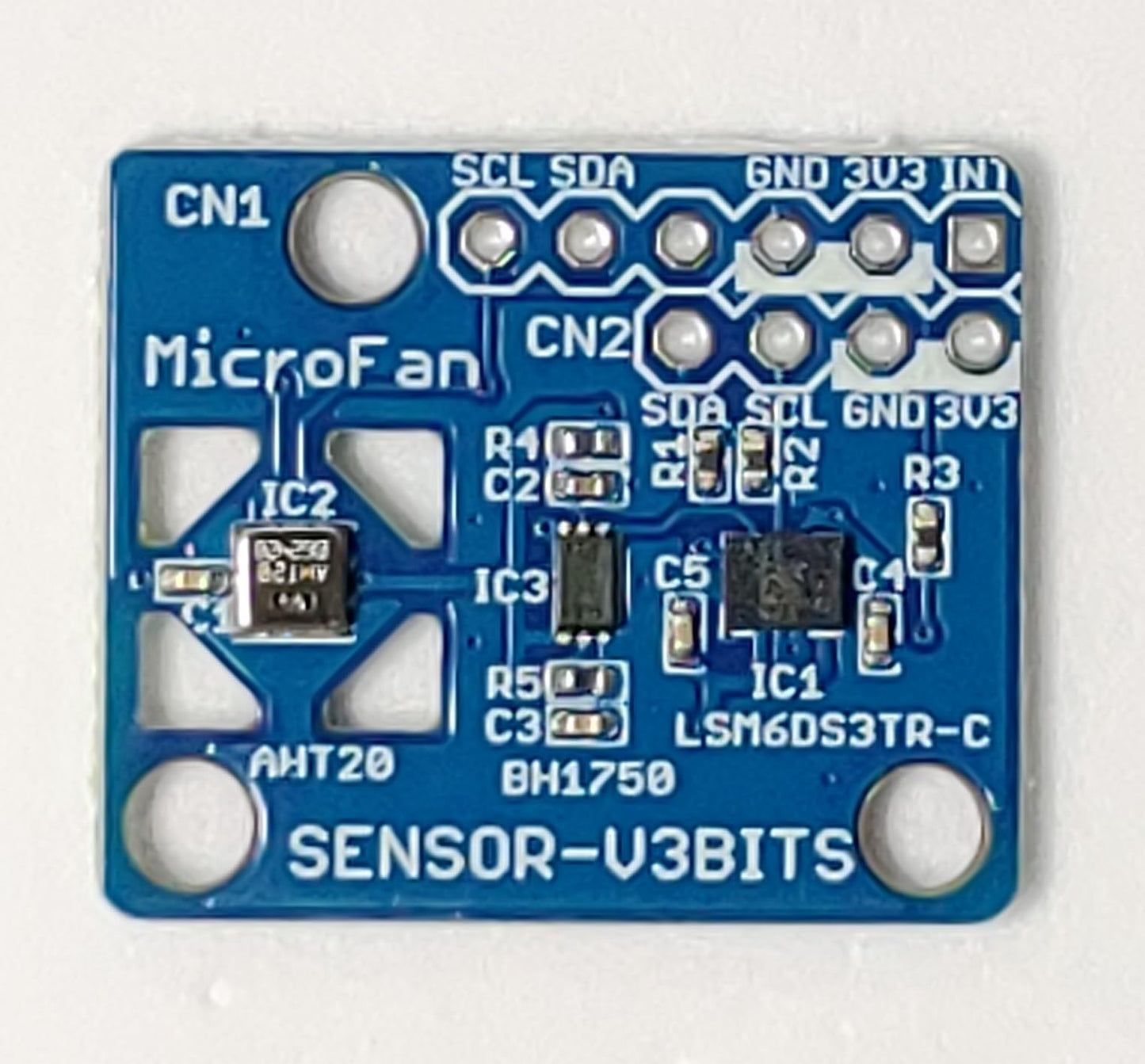 SENSOR-V3BITS (加速度, ジャイロ, 温度, 湿度, 照度) I2Cインターフェース センサーボード 3.3V専用