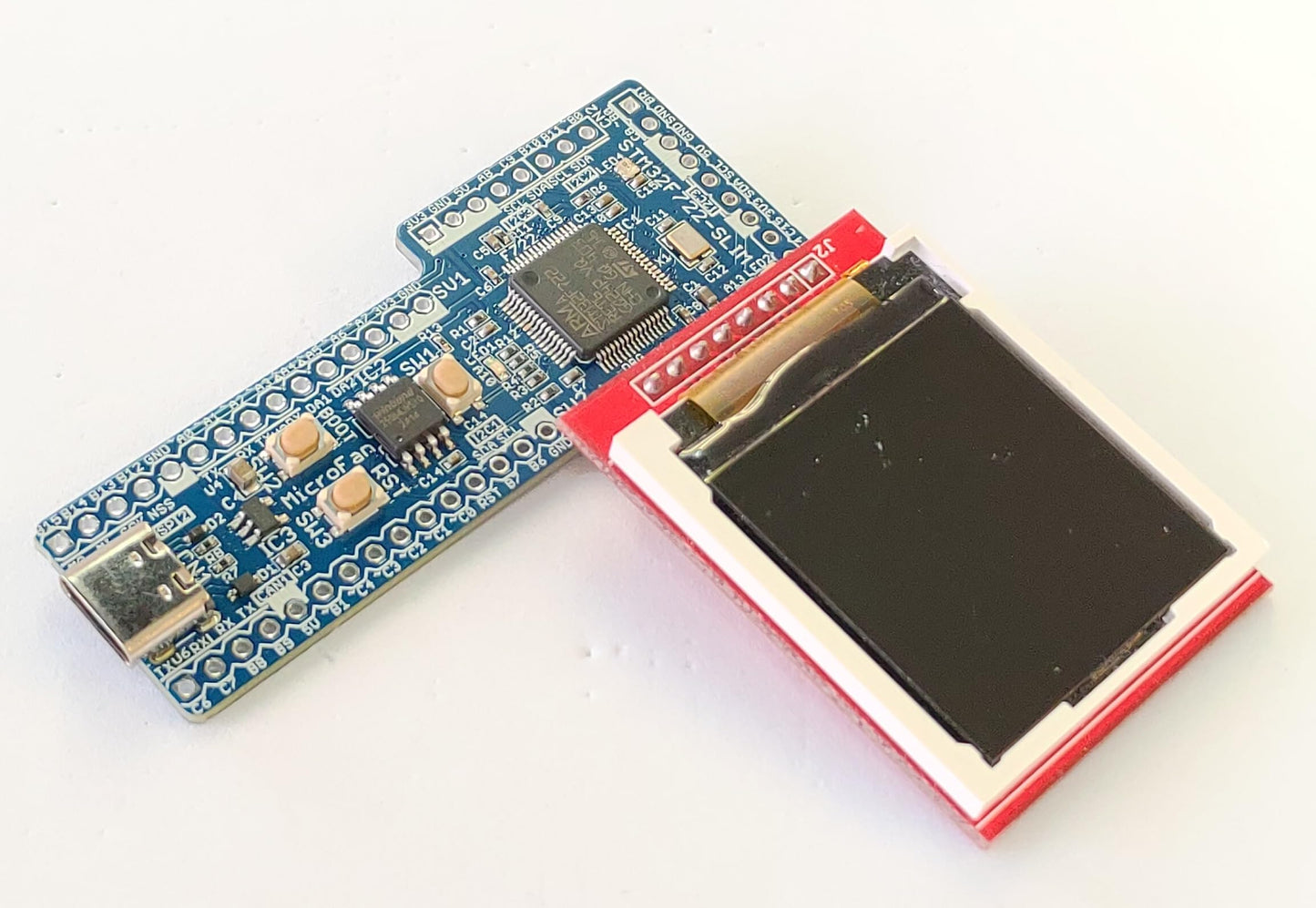 STM32F722-SLIM (STM32F722RE, ARM Cortex-M7, 216MHz, 512KFlash, 256KRAM)+8MFLASH開発ボード Type-C USBコネクタ