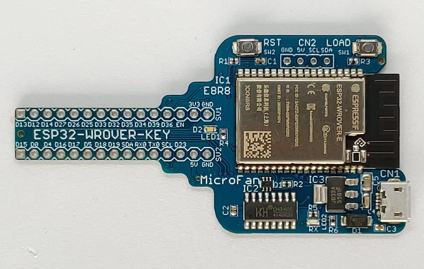 ESP32-WROVER-KEY-R2 (ESP32-WROVER-E, 8MFlash, 8MPSRAM 開発ボード) USBインターフェース付き 技適取得済