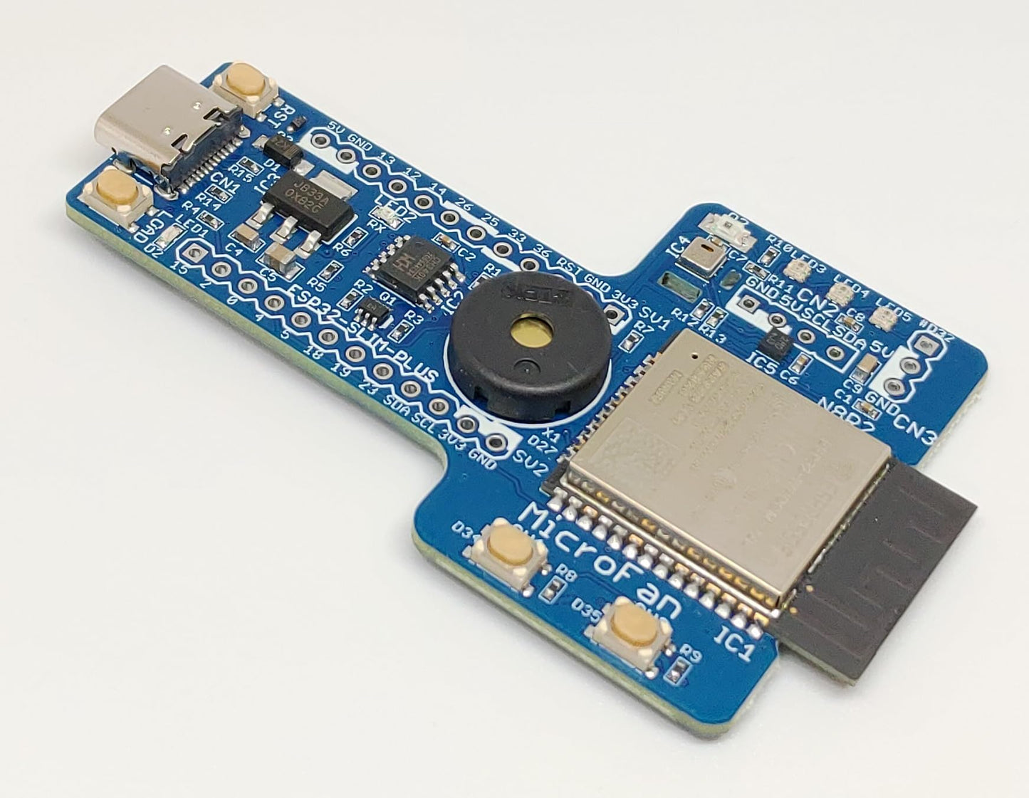 ESP32-SLIM-PLUS (ESP32-WROOM-32E, 8M Flash, 2M PSRAM) 入出力・センサー付き開発ボード USB Type-C インターフェース付き 技適取得済