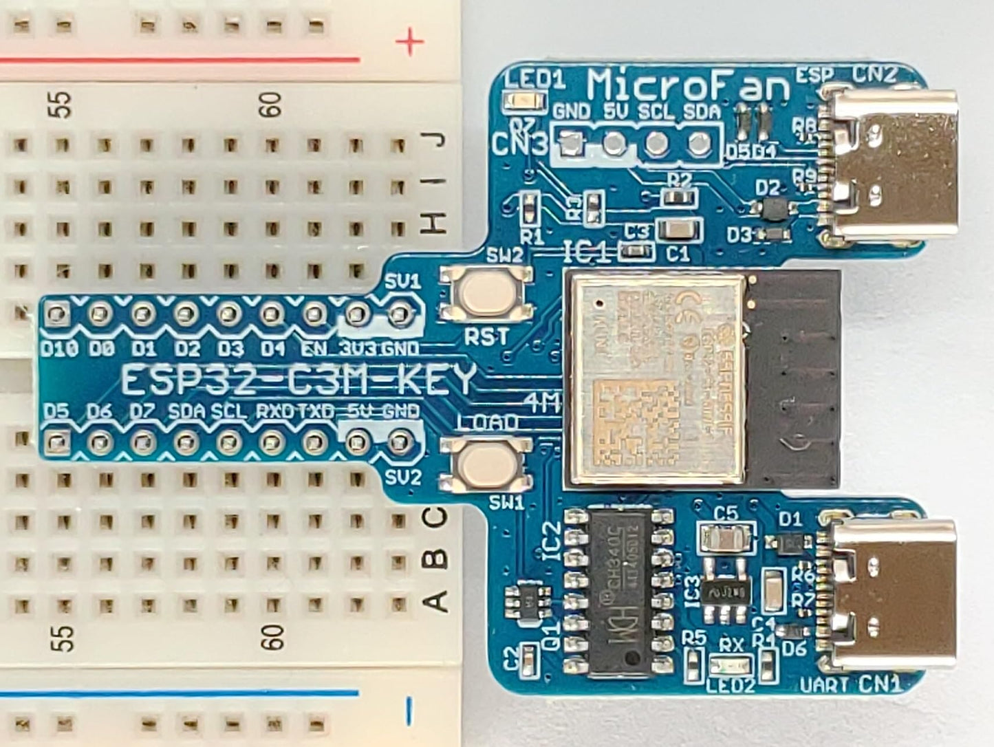 ESP32-C3M-KEY-R1A (ESP32-C3-MINI-1:RISC-V, 4M 開発ボード) Type-C USBコネクタ 技適取得済