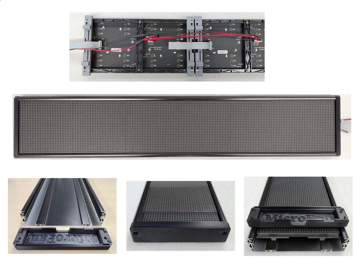 デジタルサイネージ用 P5 RGB LEDパネル 64X32ピクセル 3枚 (192x32ピクセル) アルミケース付き