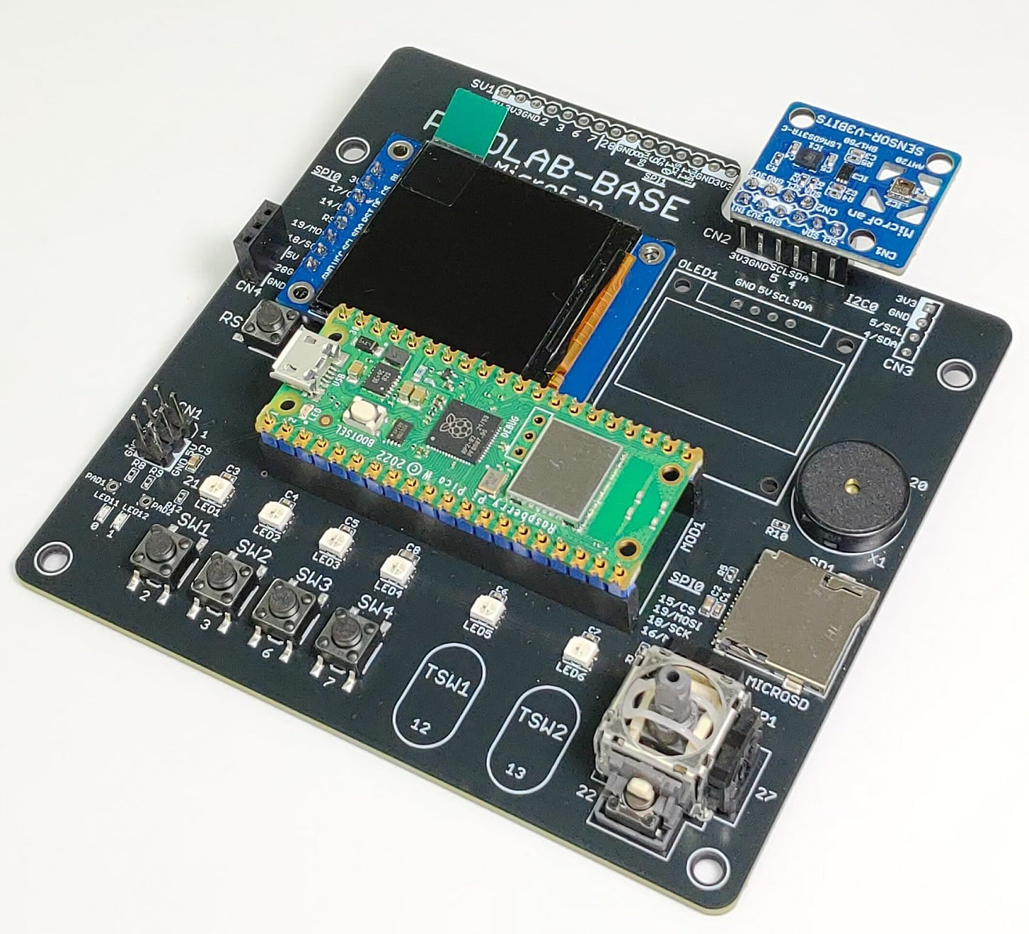 PICOLAB-BASE (実験用多機能拡張ボード: Raspberry Pi PICO/PICO W/PICO 2対応)