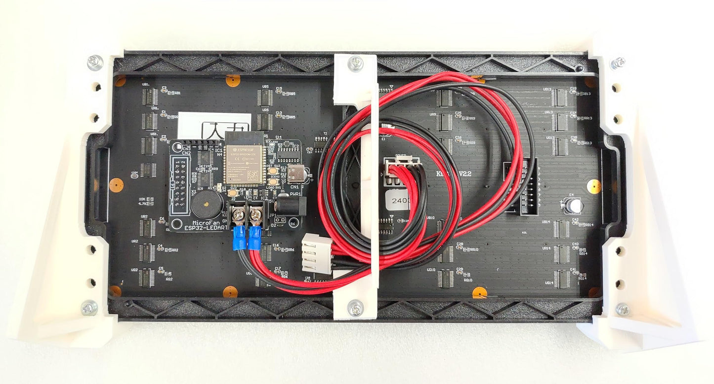P4 屋内用 RGB LEDマトリックスパネル 64X32ピクセル 256mmx128mm, ABS樹脂製白色スタンドセット