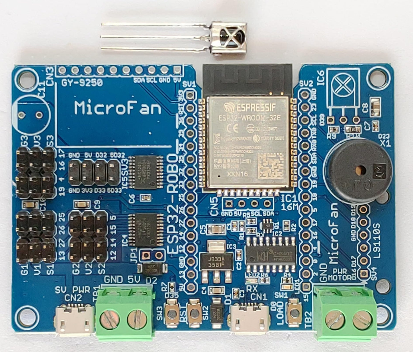 ESP32-ROBO (ESP32E, 16M) RCサーボ/モーター コントローラ USBインターフェース付き 技適取得済