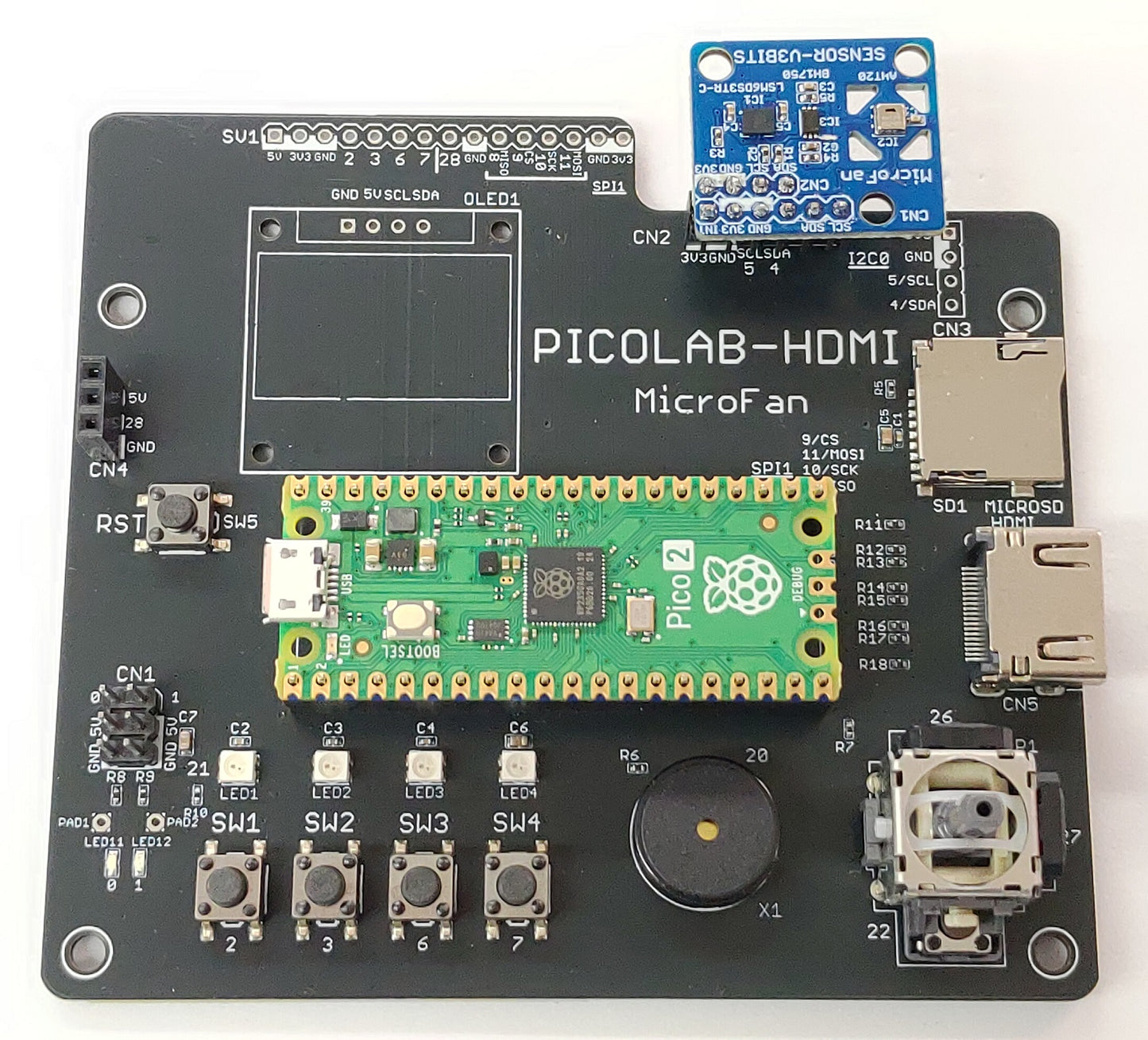 PICOLAB-HDMI (モニタ表示実験用拡張ボード: Raspberry Pi PICO/PICO 2, PicoDVI対応)