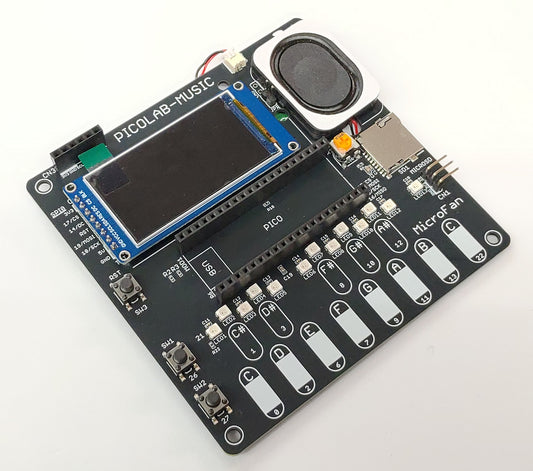 PICOLAB-MUSIC (オーディオ実験用拡張ボード: Raspberry Pi PICO/PICO W対応)