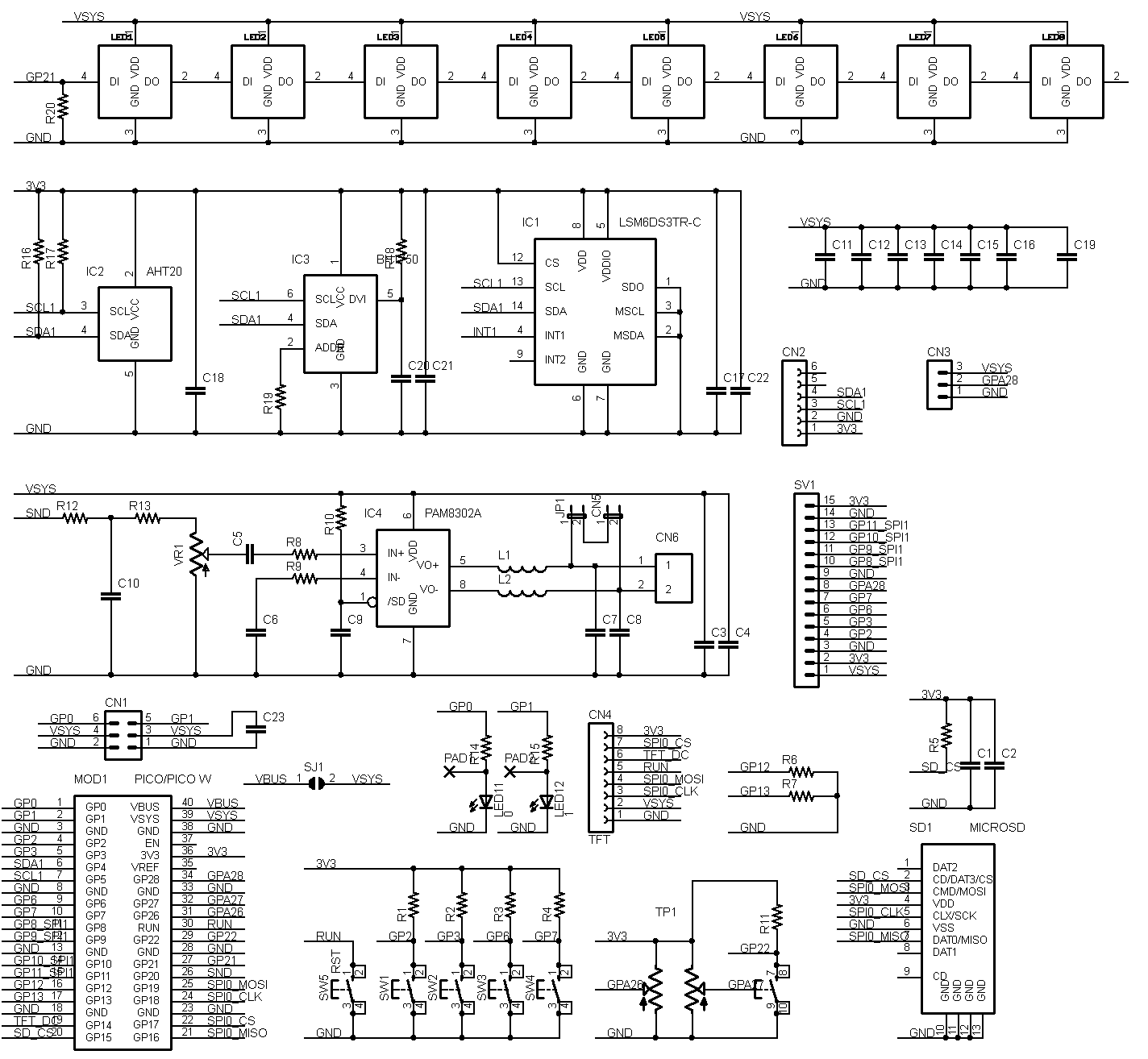 PICOLAB-SENS (実験用多機能拡張ボード: Raspberry Pi PICO/PICO W対応)