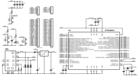 STM32H503-MINI ( STM32H503CBU6, ARM Cortex-M33, 250MHz, 128KFlash, 32KRAM) 開発ボード Type-C USBコネクタ (コピー)