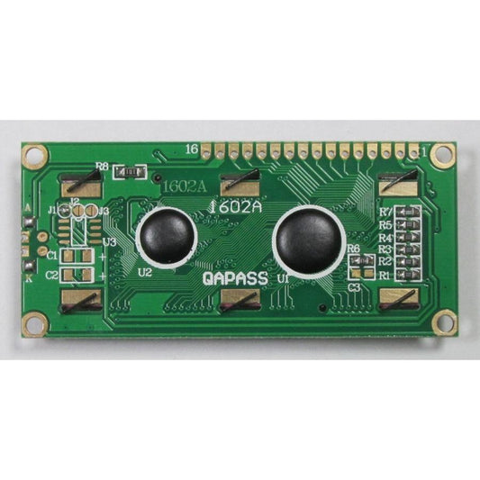 16文字2行液晶文字ディスプレイ(5V、文字黒、バックライト黄緑)