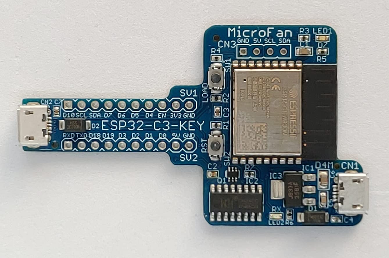 ESP32-C3-KEY-R1 (ESP32-C3-WROOM-02:RISC-V, 4M 開発ボード) USBインターフェース付き 技適取得済
