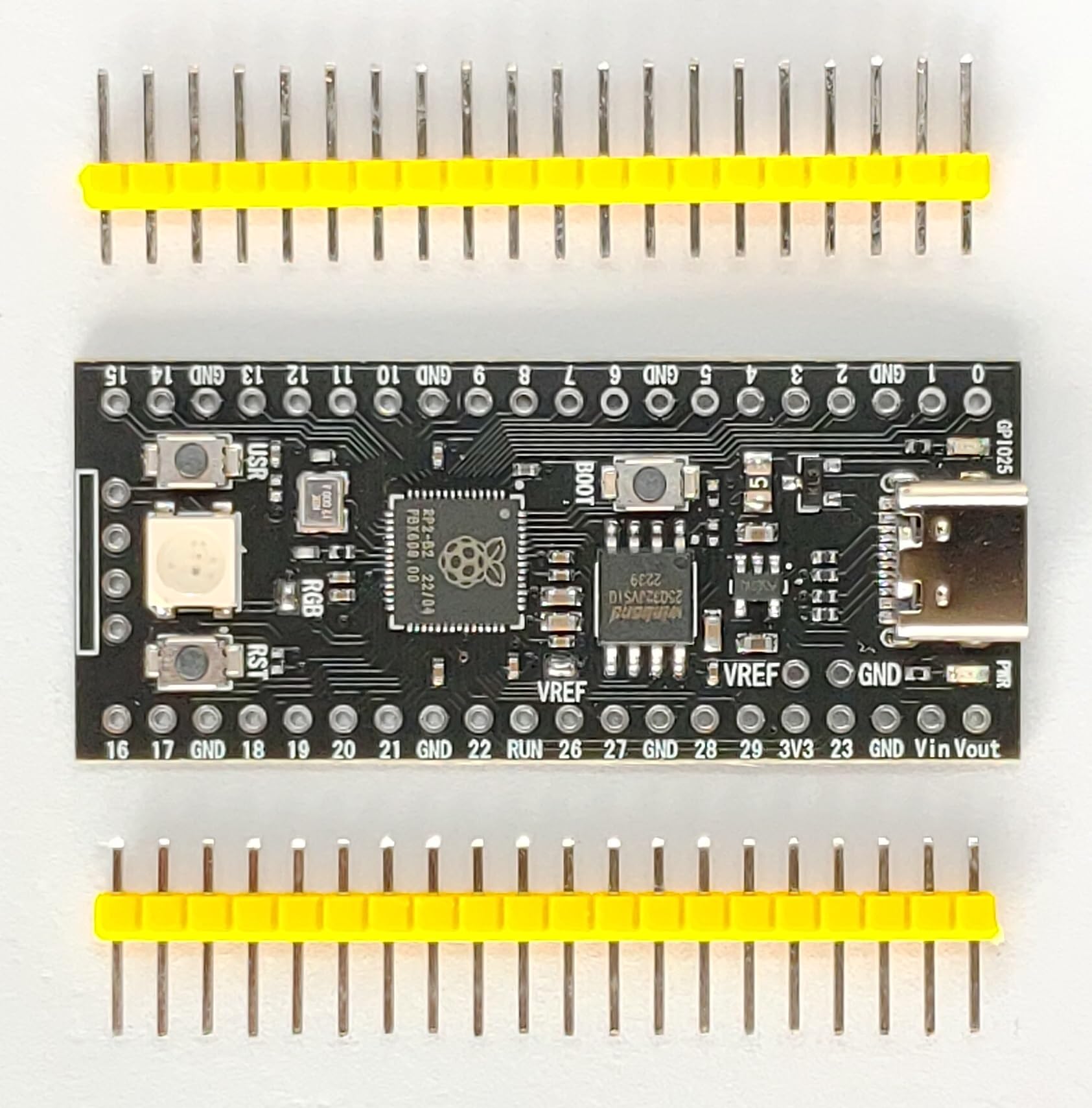 RP2040 (Dual ARM Cortex-M0+ 16MB Flash) 開発ボード USB Type-C コネクタ – マイクロファン