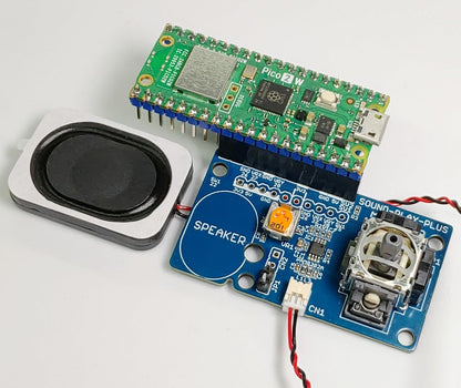 SOUND-PLAY-PLUS (D級アンプ、スピーカー: Raspberry Pi PICO/PICO W/PICO 2対応) ジョイスティック搭載