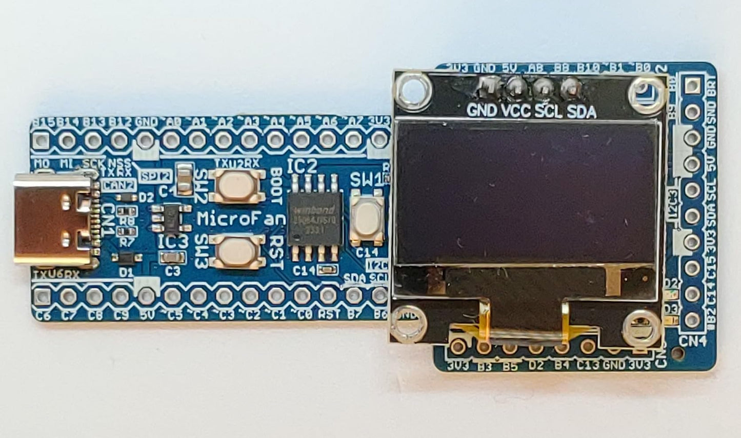 STM32F412-SLIM (STM32F412RE, ARM Cortex-M4, 100MHz, 512KFlash, 256KRAM)+8MFLASH開発ボード Type-C USBコネクタ
