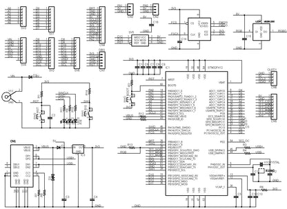 STM32F412-UNO (STM32F412RE, ARM Cortex-M4, 100MHz, 512KFlash, 256KRAM)+ 8MB Flash 開発ボード