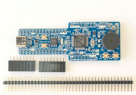 STM32F446-SLIM-PLUS (STM32F446RE, ARM Cortex-M4. 180MHz, 512KFlash, 128KRAM)+8MFLASH+基本入出力+センサー 開発ボード Type-C USBコネクタ