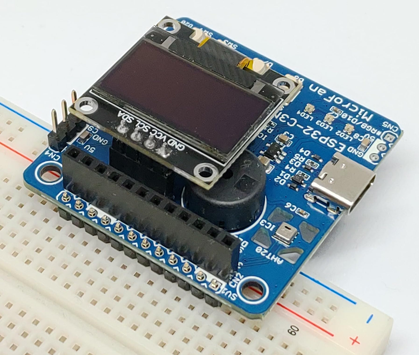 ESP32-C3M-LEAF (ESP32-C3-MINI-1, 4M) 入出力・センサー付き開発ボード USB Type-C インターフェース付き 技適取得済