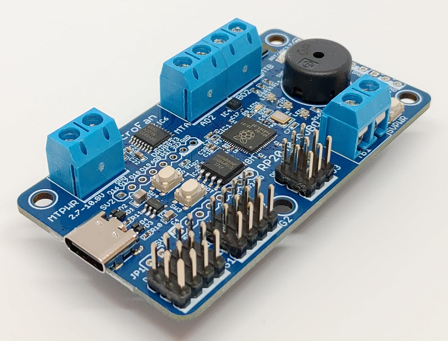 RP2040-ROBO (RP2040, Dual ARM Cortex-M0+ 8MB Flash) +センサー/RCサーボ/DCモーター コントローラ USB Type-C コネクタ