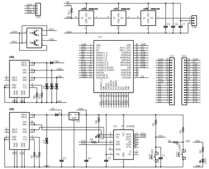 ESP32-S3-KEY-R2 (ESP32-S3-WROOM-1, 8MFLASH, 2MPSRAM開発ボード) Type-C USBコネクタ 技適取得済