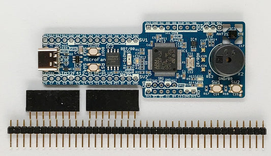 STM32F412-SLIM-PLUS (STM32F412RE, ARM Cortex-M4. 100MHz, 512KFlash, 256KRAM)+8MFLASH+基本入出力+センサー 開発ボード Type-C USBコネクタ