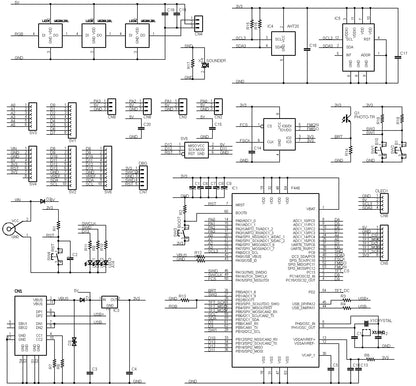 STM32F446-UNO-PLUS (STM32F446RE, ARM Cortex-M4, 180MHz, 512KFlash, 128KRAM)+ 8MB Flash+基本入出力+センサー 開発ボード