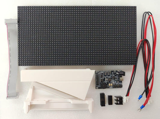 P4 RP2040 デスクトップデジタルサイネージ コンストラクションキット (P4 64x32 LEDパネル, RP2040-LEDART コントローラ, LEDパネルスタンド, ACアダプタ セット)