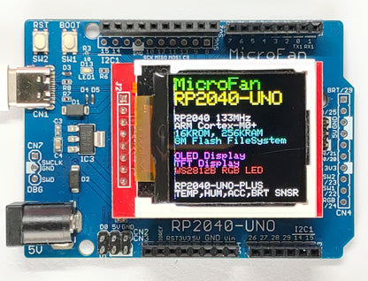 RP2040-UNO (RP2040, Dual ARM Cortex-M0+ 8MB Flash) 開発ボード USB Type-C コネクタ