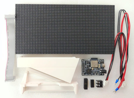 P4 ESP32 デスクトップデジタルサイネージ コンストラクションキット (P4 64x32 LEDパネル, ESP32-LEDART コントローラ 技適取得済, LEDパネルスタンド, ACアダプタ セット)