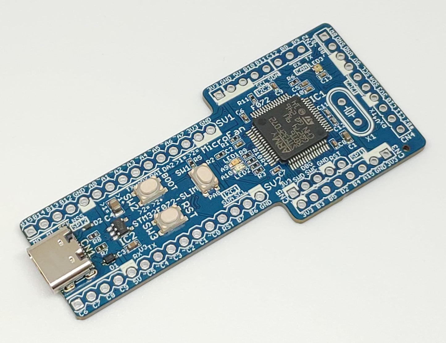 STM32F072-SLIM (STM32F072RB, ARM Cortex-M0, 48MHz, 128KFlash, 16KRAM) 開発ボード Type-C USBコネクタ