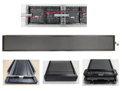 デジタルサイネージ用 P5 RGB LEDパネル 64X32ピクセル 4枚 (256x32ピクセル) アルミケース付き